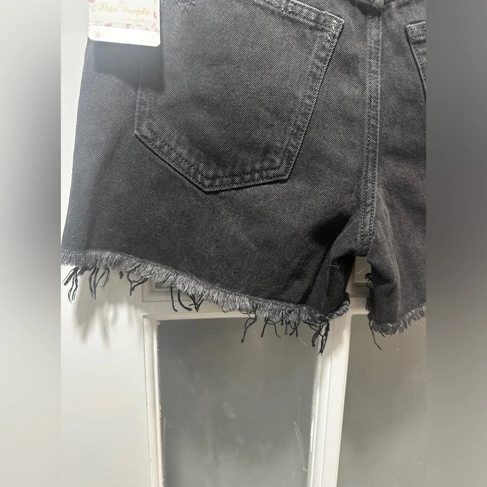 NWT Free People Washed Black Distressed Shorts. - Picture 11 of 16